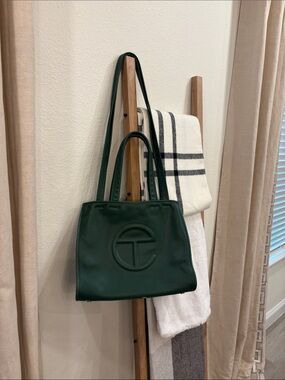 TELFAR Large Carry Bag - Forest - 100% cow hide - Authentic - pebble leather